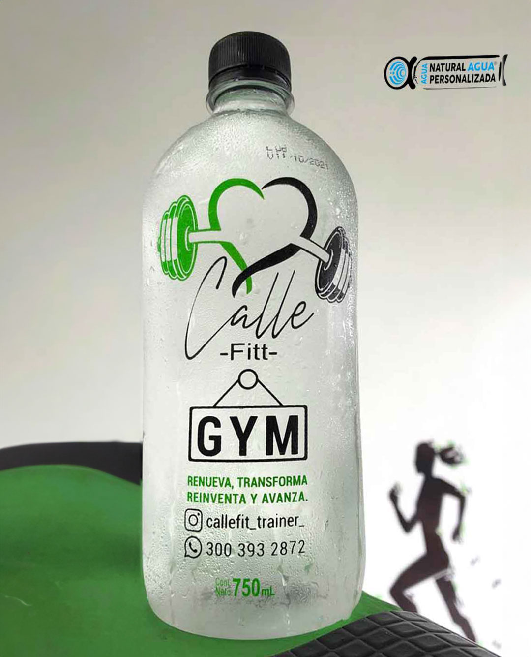 Agua publicitaria WAPU en gimnasios - Botellas personalizadas para deportistas y fitness